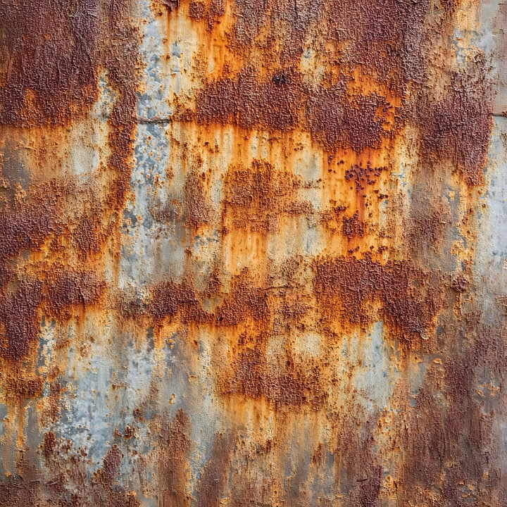 Rusted Metal Featuring Rich Corrosion and Hole Patterns seamless PBR texture preview