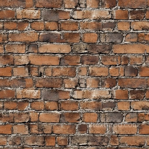 cracked and worn aged brick wall PBR texture with varied red and gray tones seamless Brick PBR texture