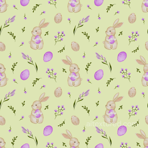 Easter Bunny and Floral Digital Paper Texture seamless All Christmas Digital paper PBR texture