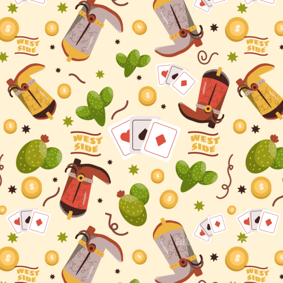 Featuring Cartoon Western Boots, Cacti & Playing Cards St patrick digital paper bundle texture preview
