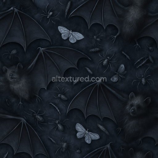 Seamless 3d texture pbr 8k bat wings surface with creepy crawlies details
