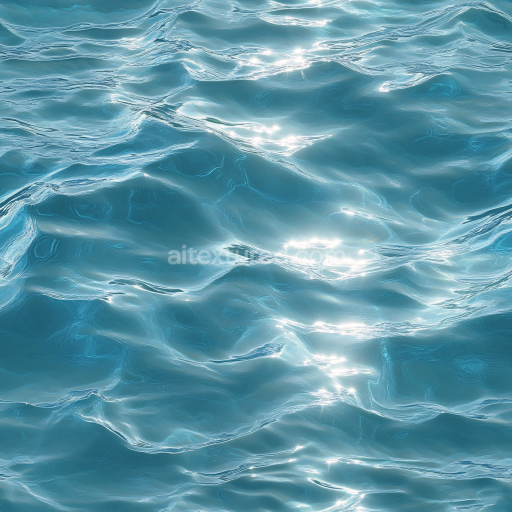 Seamless 3D PBR Texture of Crystal-Clear Calm Ocean Water with Soft Wave Reflections