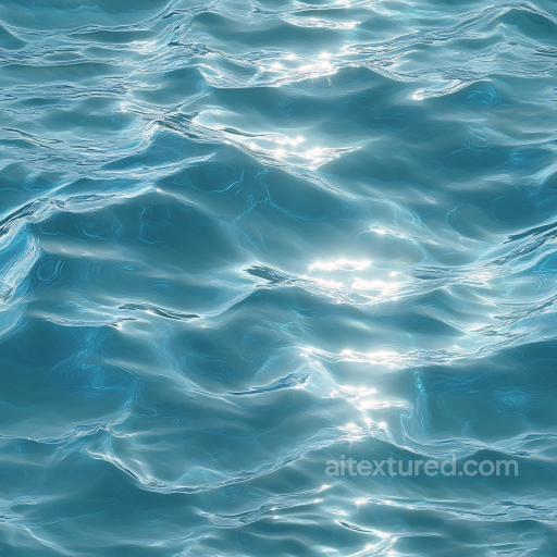 Crystal-Clear Calm Ocean Water Seamless Texture with Soft Wave Reflections seamless Water PBR texture