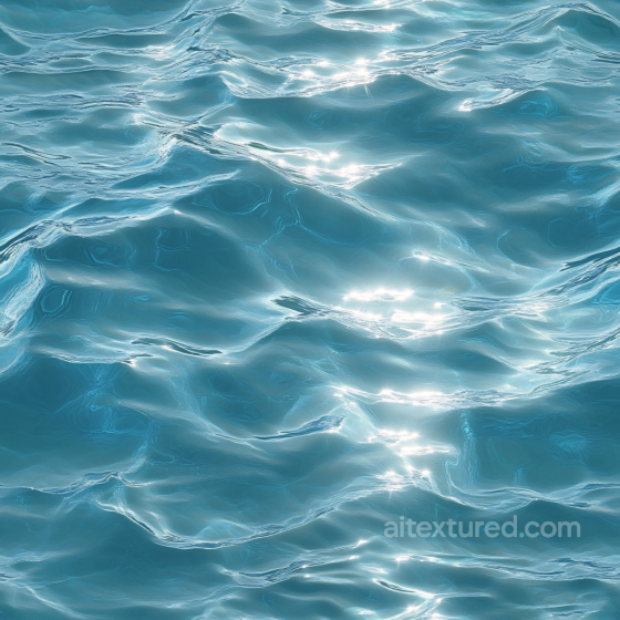 Crystal-Clear Calm Ocean Water Seamless Texture with Soft Wave Reflections Water texture preview