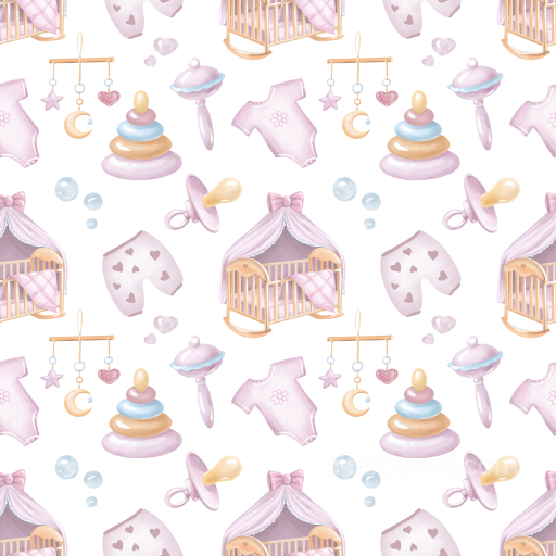 Soft Pastel Baby Boy Toys and Clothes Pattern Seamless Texture seamless Baby Boy PBR texture