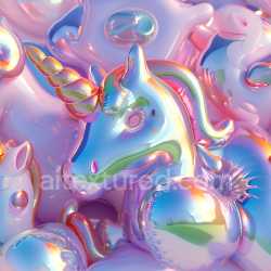 seamless Seamless 3D Inflated Glossy Unicorn Vinyl PBR Texture in Iridescent Pastels texture 8k free download PBR