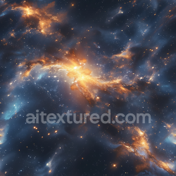 seamless Seamless 3D Space PBR Texture Featuring Glowing Orange Nebula Clouds and Deep Starfield texture 8k free download PBR