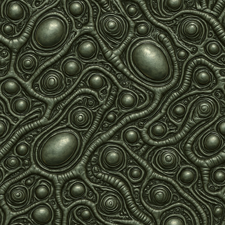 Ornate Alien Surface seamless PBR texture preview