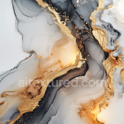 seamless Seamless 3D Alcohol Ink PBR Texture Featuring Gold Veins and Smoky Black Fluid Swirls texture 8k free download PBR