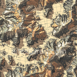 seamless Seamless 3D PBR Camouflage Texture with Vintage Map-inspired Brown and Tan Pattern texture 8k free download PBR