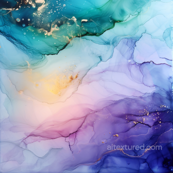 Alcohol Ink PBR Texture Featuring Soft Blue, Violet, and Pastel Swirling Patterns Alcohol ink texture preview