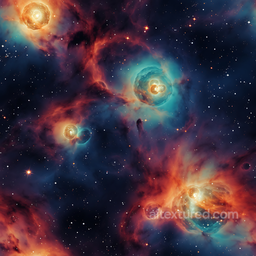Space PBR Texture Featuring Vibrant Nebulae and Starfield seamless Star, space, planets PBR texture
