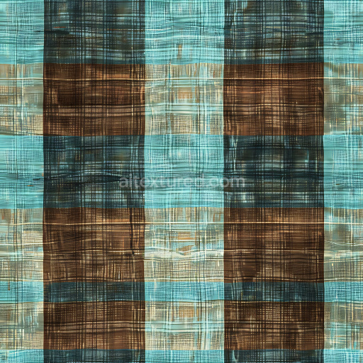 Seamless 3D PBR Plaid Brushed Metal Texture with Blue and Brown Hues
