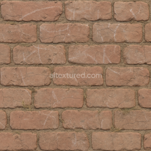 Seamless 3d texture pbr 8k brick weathered with chalk markings and cracked surface details