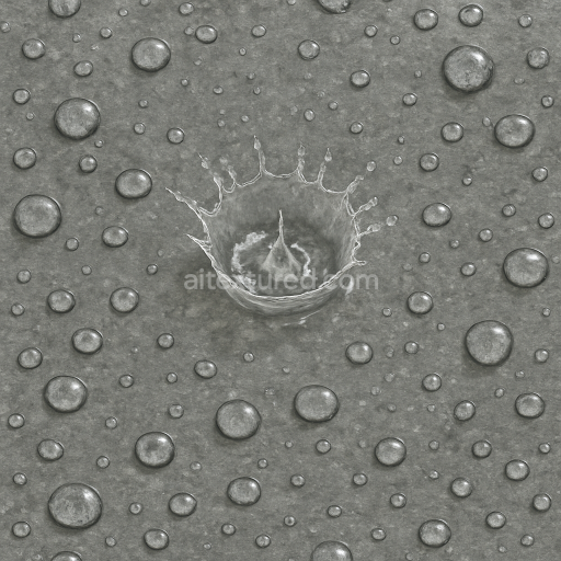 Seamless 3d texture pbr 8k droplet splash on stone surface