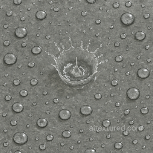 Droplet Splash On Stone Surface seamless Drops on the surface PBR texture