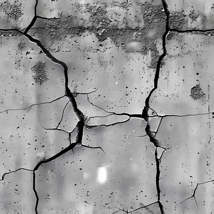 Cracked Concrete Featuring Deep Fractures and Rough Surface seamless PBR texture preview