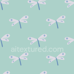 seamless Seamless 3D PBR Texture of Soft Fabric with Stylized Blue Dragonfly Pattern texture 8k free download PBR