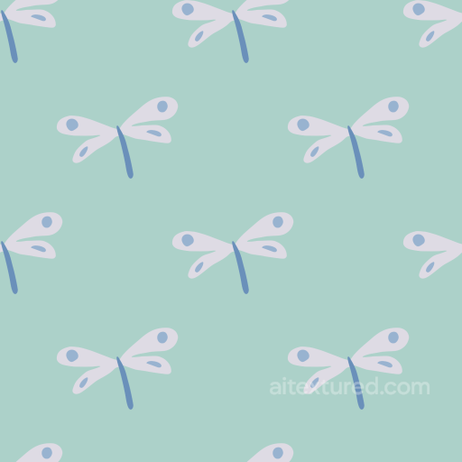 Dragonfly Texture of Soft Fabric with Stylized Blue Dragonfly Pattern seamless Dragonfly PBR texture