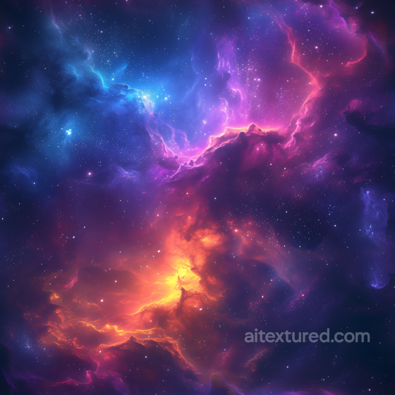 Space PBR Texture Featuring Colorful Nebula and Cosmic Clouds Star, space, planets texture preview