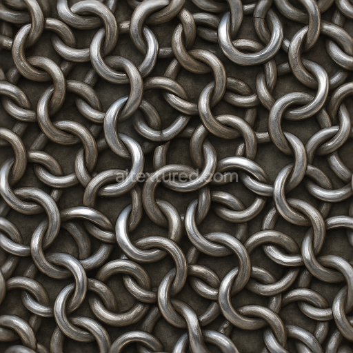 Seamless 3d texture pbr 8k chainmail metal furniture surface detail