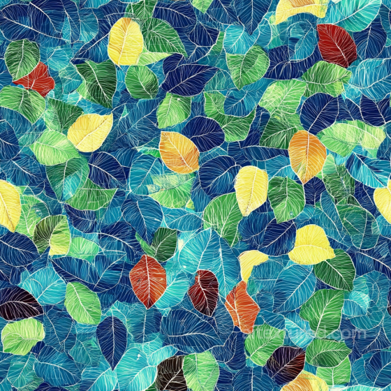 Mosaic Texture of Colorful Natural Leaf Pattern Mosaic texture preview