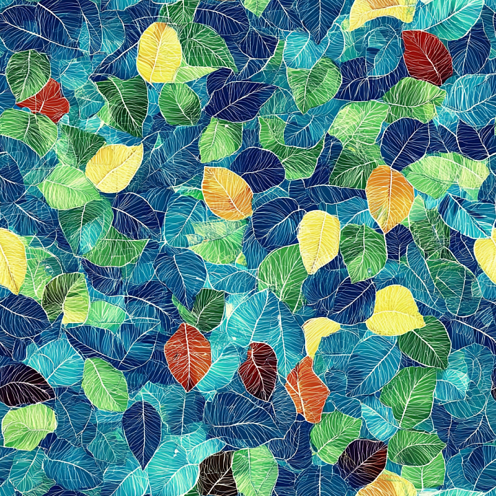 Mosaic of Colorful Natural Leaf Pattern seamless PBR texture preview