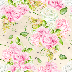 seamless Seamless 3D PBR Floral Texture with Delicate Pink and White Roses texture 8k free download PBR