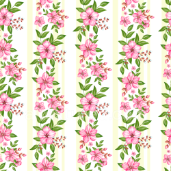 seamless Seamless 3D PBR Pink Flower Fabric Texture with Vertical Stripes and Floral Pattern texture 8k free download PBR