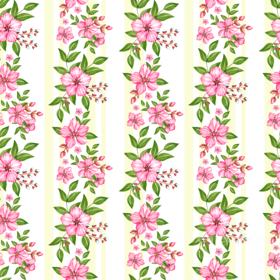 Pink Flower Fabric Texture with Vertical Stripes and Floral Pattern Pink Flower texture preview