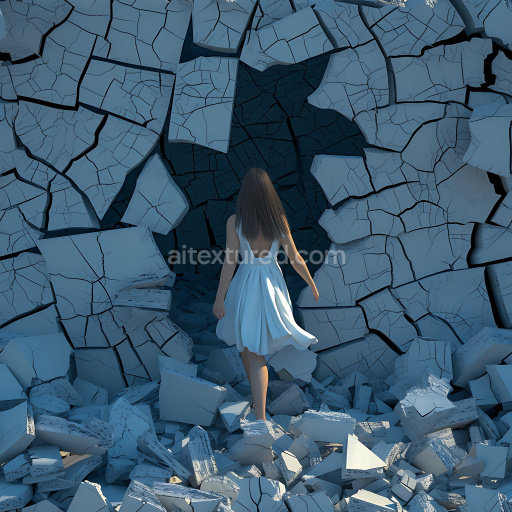 Seamless 3D PBR Cracked Dry Earth Texture with Deep Cracks and Fragmentation