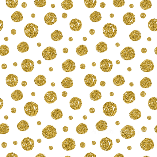 with Gold Glitter Polka Dot Pattern on White seamless White & Gold PBR texture