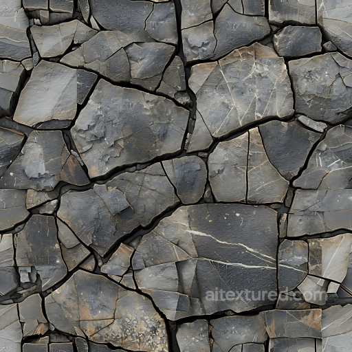 Slate Stone Rock PBR Texture with Cracked and Stratified Details seamless Stone PBR texture