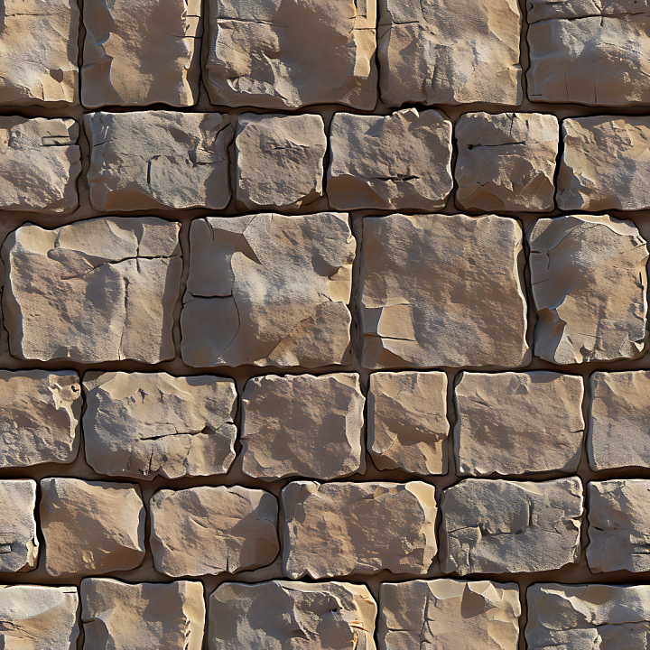 Weathered Stone Wall with Natural Cracks and Earthy Tones seamless PBR texture preview