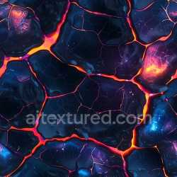 seamless Seamless 3D PBR Cracked Lava Rock Texture Featuring Glowing Magma Fissures texture 8k free download PBR