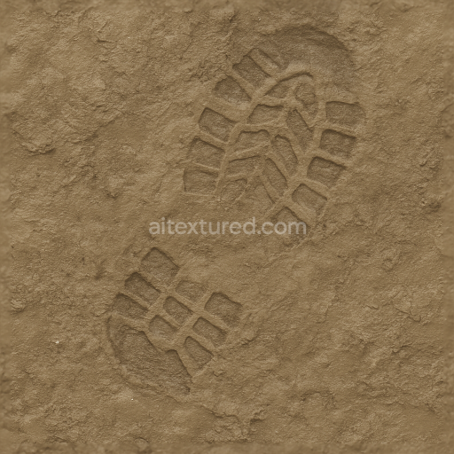 Seamless 3d texture pbr 8k muddy water surface with footprint smudge and footprint residue