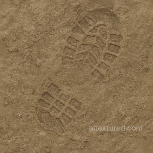 Muddy Water Surface With Footprint Smudge And Footprint Residue seamless Footprints PBR texture
