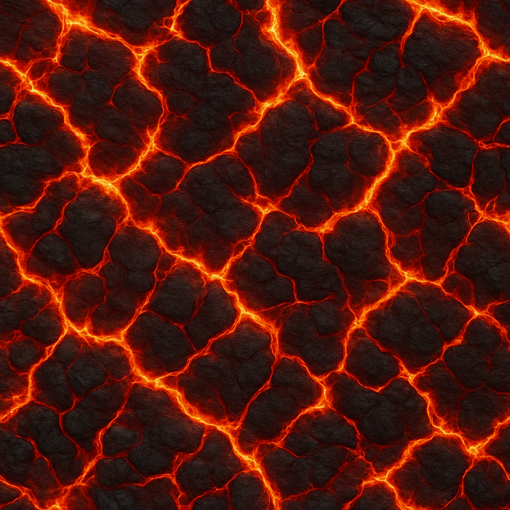 Burning Lava seamless PBR texture preview