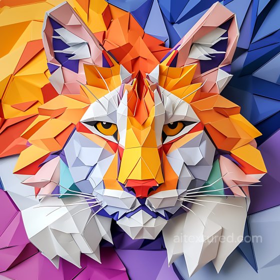 Bobcat Origami Animal Texture with Bold Geometric Color Blocks Animal texture preview