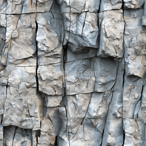 Seamless 3D Weathered Cliff Rock Wall PBR Texture with Cracks and Erosion