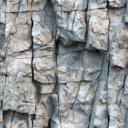 Weathered Cliff Rock Wall PBR Texture with Cracks and Erosion seamless Stone PBR texture