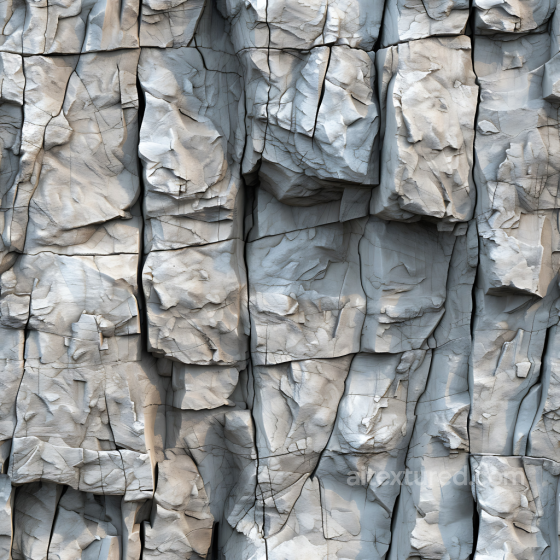 Weathered Cliff Rock Wall PBR Texture with Cracks and Erosion Stone texture preview
