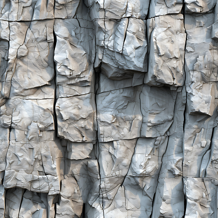 Weathered Cliff Rock Wall with Cracks and Erosion seamless PBR texture preview