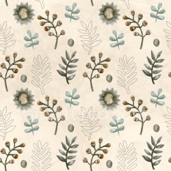 seamless Seamless 3D PBR Floral Watercolor Pattern Texture with Leaves and Buds texture 8k free download PBR