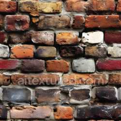 seamless Seamless 3D PBR Cracked and Chipped Multicolor Brick Wall Texture texture 8k free download PBR
