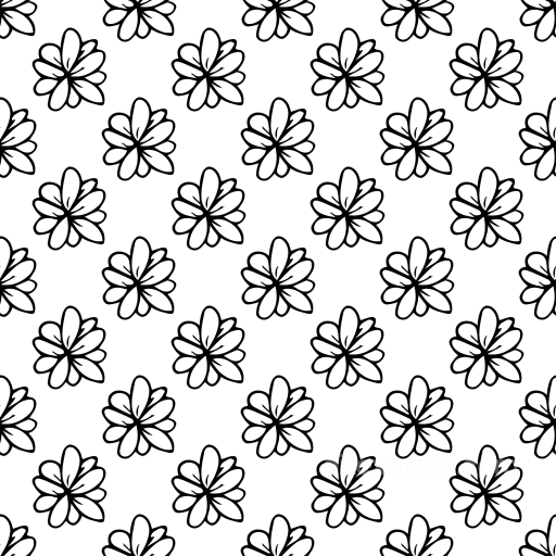 White & Black Texture of Black Floral Pattern on White Background seamless White & Black PBR texture