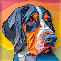 seamless Seamless 3D PBR Texture Featuring Blue Tick Coonhound Origami Geometric Pattern texture 8k free download PBR