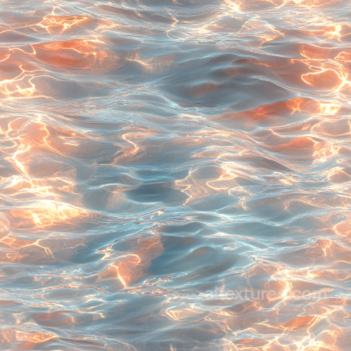 Water PBR Texture Featuring Reflective Surface and Luminous Highlights seamless Water PBR texture