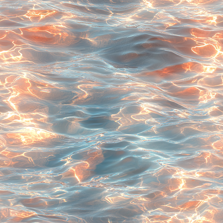 Water Featuring Reflective Surface and Luminous Highlights seamless PBR texture preview