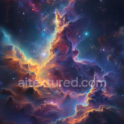 seamless Seamless 3D Space PBR Texture Featuring Vibrant Nebula Clouds with Glowing Edges and Starfield texture 8k free download PBR